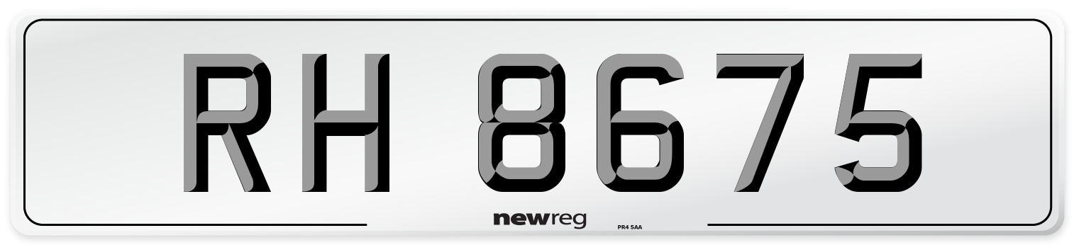 RH 8675 Number Plate from New Reg